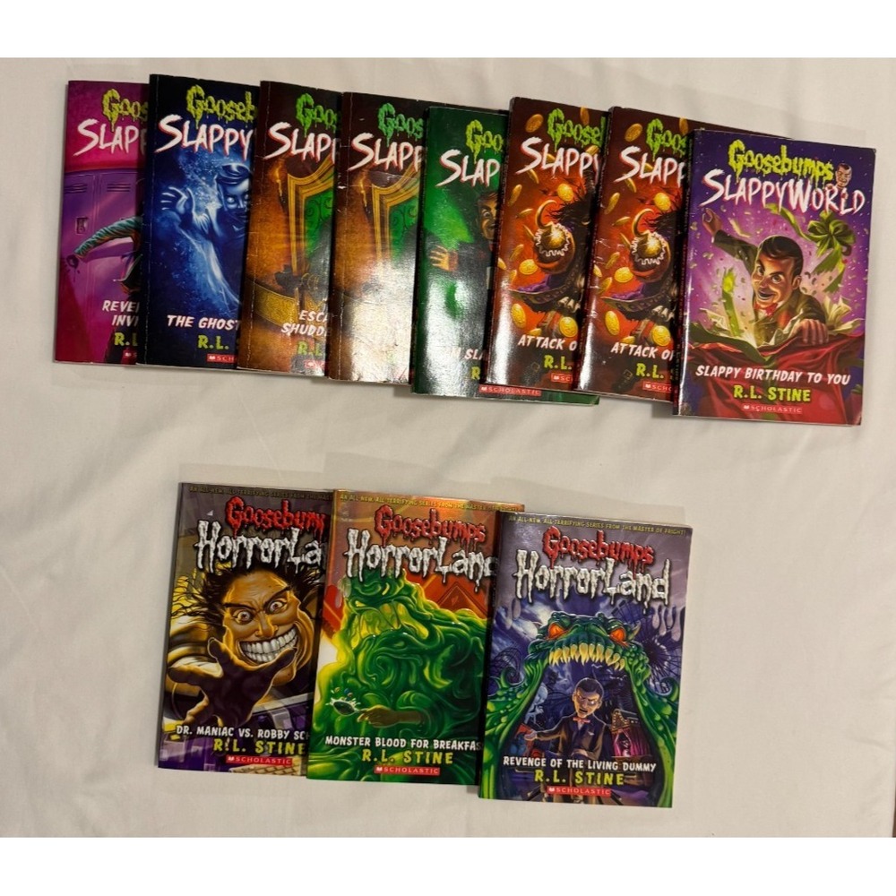 (11) Slappy World & Horror Land Goosebumps Books - Good Condition - Kids Horror